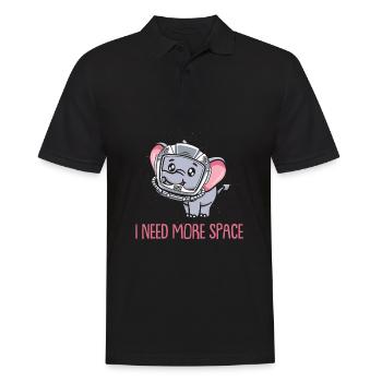 Elephant Astronaut I Need More Space - Men's Polo Shirt - black - Front - Kai (181cm)