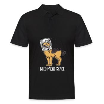 Schäferhund Astronaut I Need More Space - Männer Poloshirt - Schwarz - Vorne - Kai (181cm)