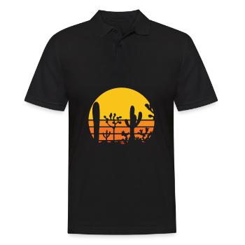 Kaktus Garten - Männer Poloshirt - Schwarz - Vorne - Kai (181cm)