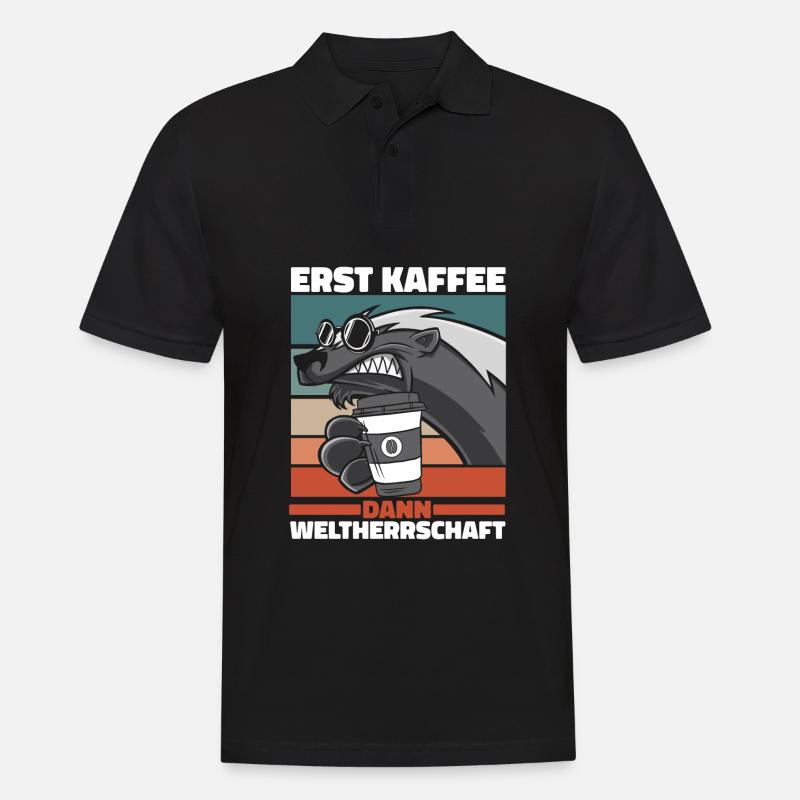 Honigdachs Ratel Kaffee Sonnenbrille - Männer Poloshirt - Schwarz