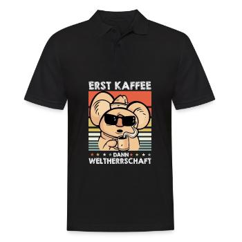Koalabär Kaffee-Sonnenbrille - Männer Poloshirt - Schwarz - Vorne - Kai (181cm)