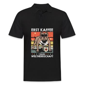 American Bully Sonnenbrille Kaffee - Männer Poloshirt - Schwarz - Vorne - Kai (181cm)