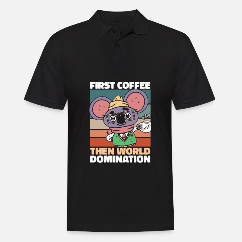 Koalabär Kaffeegläser - Männer Poloshirt - Schwarz
