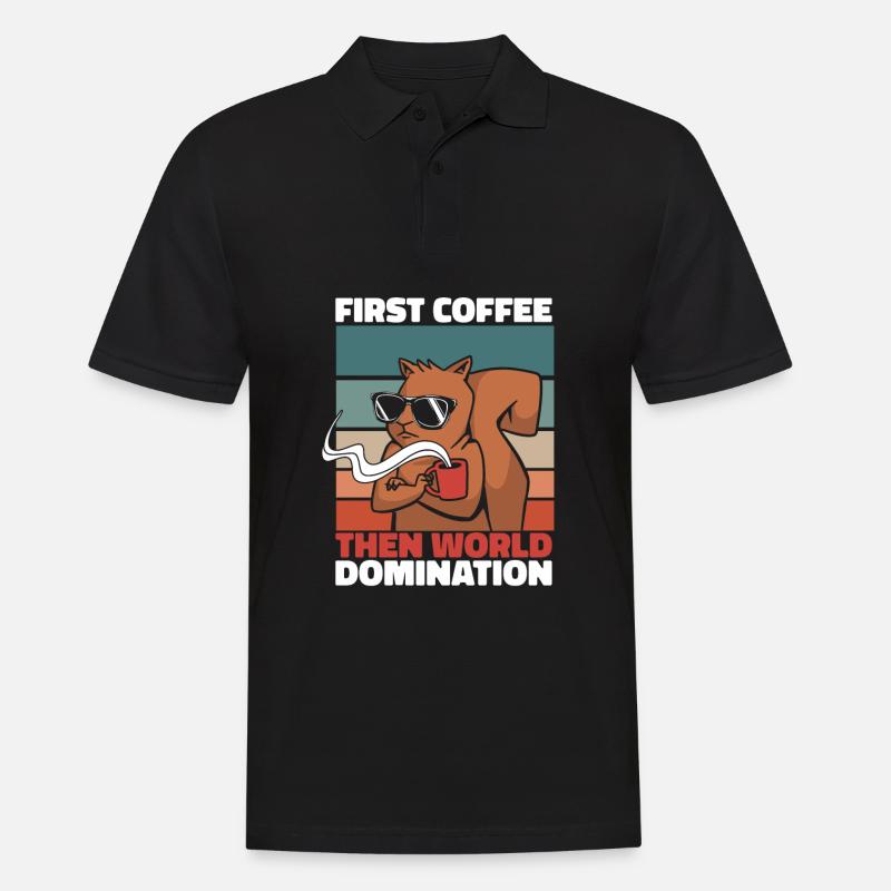Eichhörnchen Kaffee Sonnenbrille - Männer Poloshirt - Schwarz
