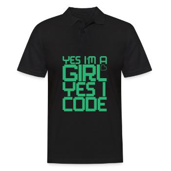 Developer Coder Programmer Girl - Men's Polo Shirt - black - Front - Kai (181cm)