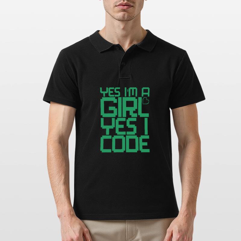 Developer Coder Programmer Girl Men's Polo Shirt