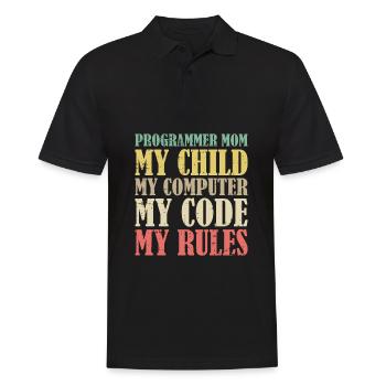 Entwickler Coder Programmierer Mama - Männer Poloshirt - Schwarz - Vorne - Kai (181cm)