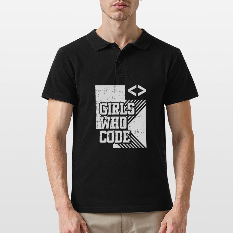 Developer Coder Programmer Girl Men's Polo Shirt