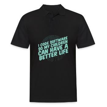 Entwickler Coder Programmierer Elternteil - Männer Poloshirt - Schwarz - Vorne - Kai (181cm)