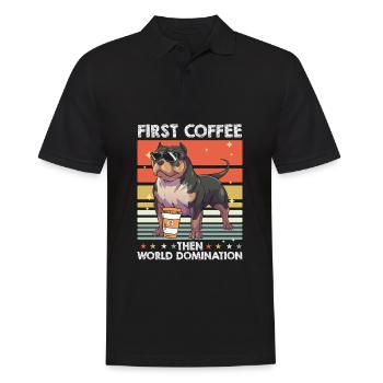 American Bully Coffee - Men's Polo Shirt - black - Front - Kai (181cm)