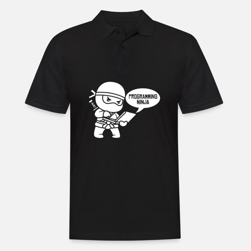 Entwickler Coder Programmierer Ninja - Männer Poloshirt - Schwarz