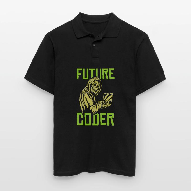 Entwickler Coder Programmierer Schädel Männer Poloshirt