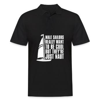 Voilier à voile drôle - Polo Homme - noir - Devant - Kai (181cm)