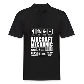 Flugzeug Mechaniker Lustig - Männer Poloshirt - Schwarz - Vorne - Kai (181cm)