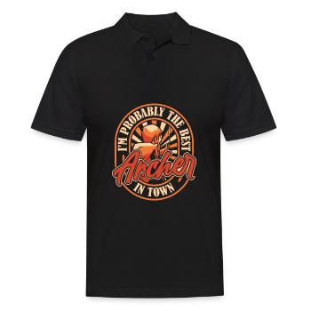 Archery Archery Archer Funny - Men's Polo Shirt - black - Front - Kai (181cm)