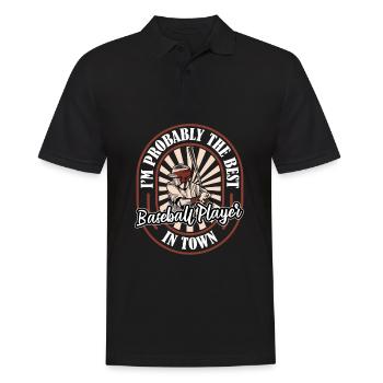 Baseball Witzig - Männer Poloshirt - Schwarz - Vorne - Kai (181cm)