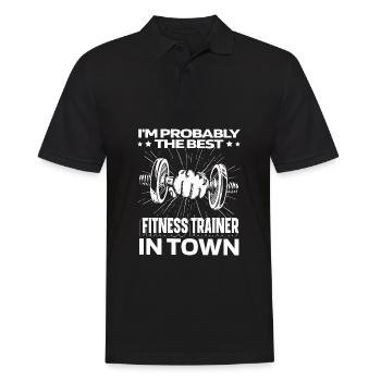 Fitness drôle - Polo Homme - noir - Devant - Kai (181cm)