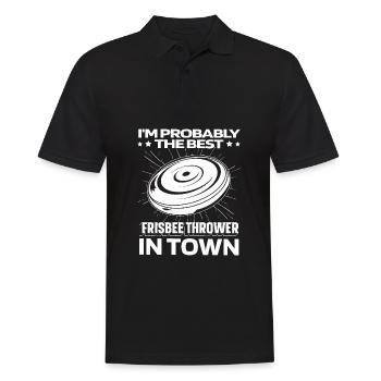 Frisbee drôle - Polo Homme - noir - Devant - Kai (181cm)