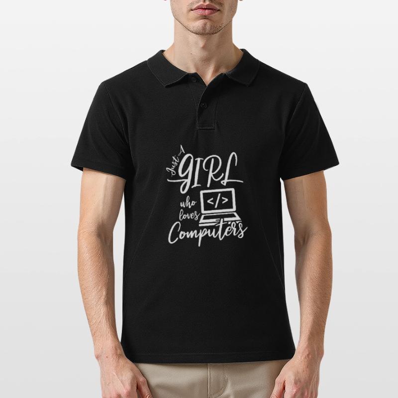 Developer Coder Programmer Girl Men's Polo Shirt