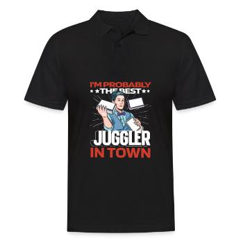 Jonglieren Jongleur Witzig - Männer Poloshirt - Schwarz - Vorne - Kai (181cm)