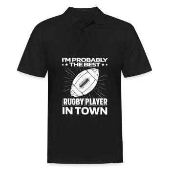 Rugby Lustig - Männer Poloshirt - Schwarz - Vorne - Kai (181cm)