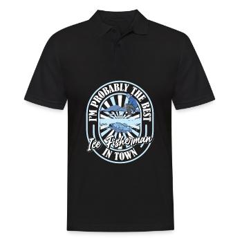Eisfischen Eisangeln Lustig - Männer Poloshirt - Schwarz - Vorne - Kai (181cm)