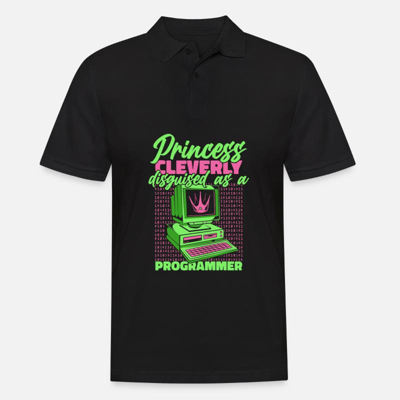 Développeur Coder Programmeur Princess - Polo Homme - noir
