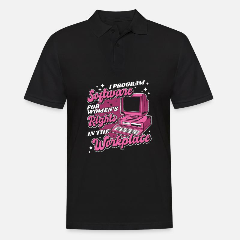 Entwickler Coder Programmierer Arbeitsplatz - Männer Poloshirt - Schwarz
