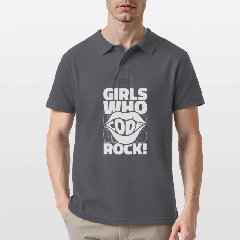 Developer Coder Programmer Girl Men's Polo Shirt