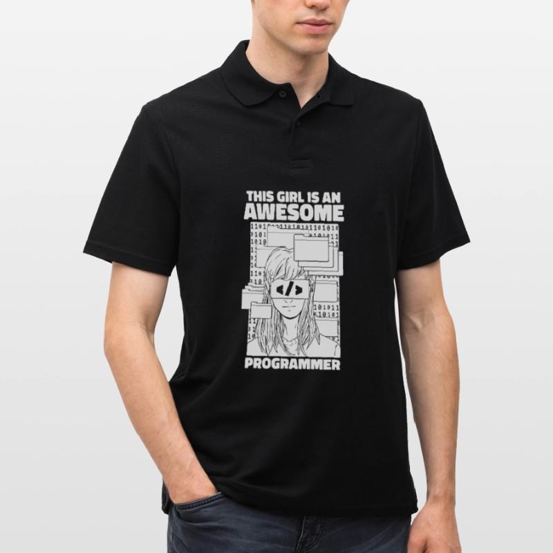 Developer Coder Programmer Girl Men's Polo Shirt