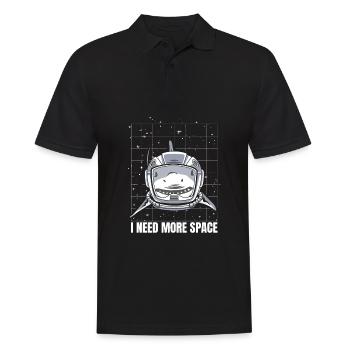 Shark Astronaut I Need More Space - Men's Polo Shirt - black - Front - Kai (181cm)