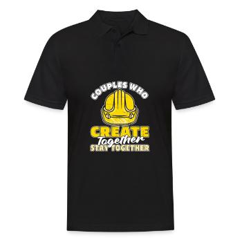 Engineer couple - Men's Polo Shirt - black - Front - Kai (181cm)