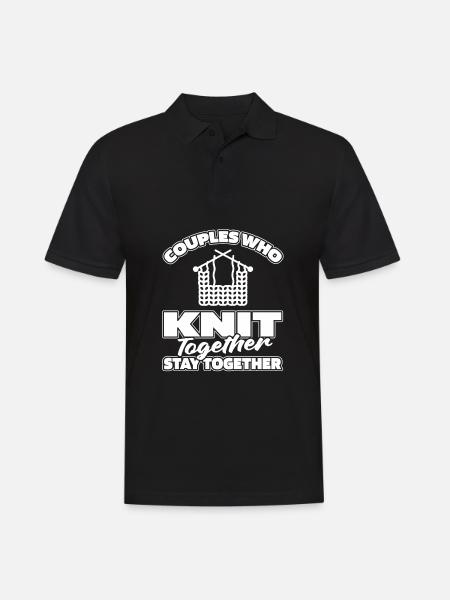 Stricken Paar - Männer Poloshirt - Schwarz