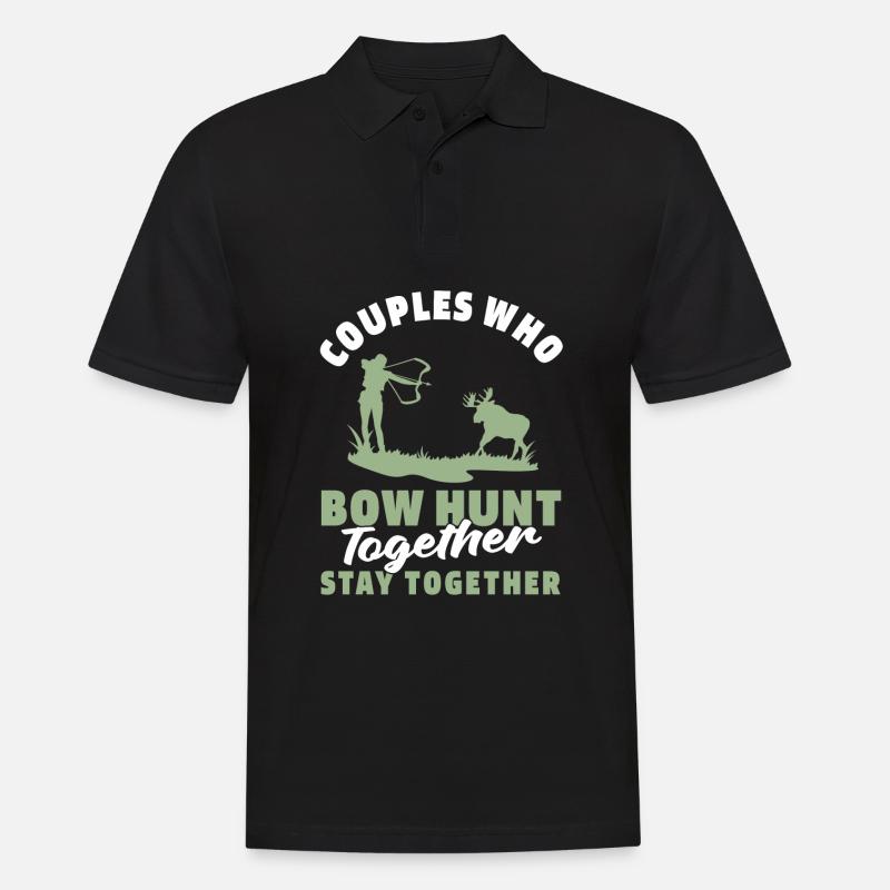 Bogenjagd Bogenjäger Paar - Männer Poloshirt - Schwarz