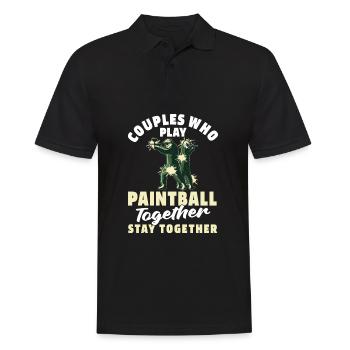 Paintball Paar - Männer Poloshirt - Schwarz - Vorne - Kai (181cm)