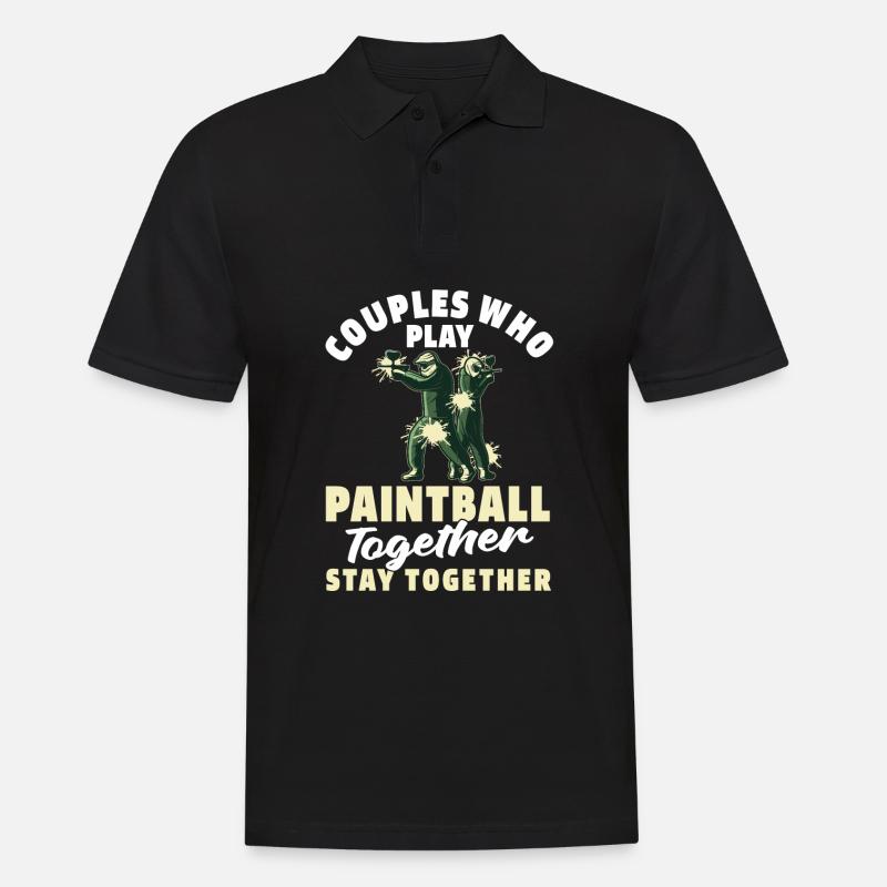 Paintball Paar - Männer Poloshirt - Schwarz