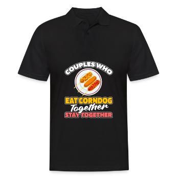 Corn Dog Corndog Paar - Männer Poloshirt - Schwarz - Vorne - Kai (181cm)