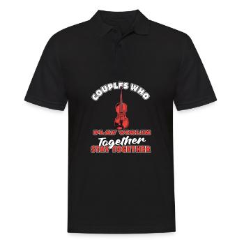 Violin Violin Pair - Men's Polo Shirt - black - Front - Kai (181cm)