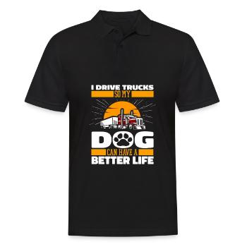 Lkw Fahrer Trucker Lastwagenfahrer Hund - Männer Poloshirt - Schwarz - Vorne - Kai (181cm)