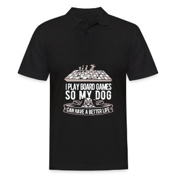 Board game board game dog - Men's Polo Shirt - black - Front - Kai (181cm)