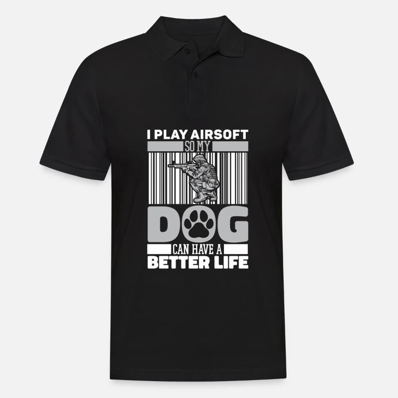 Airsoft Hund - Männer Poloshirt - Schwarz