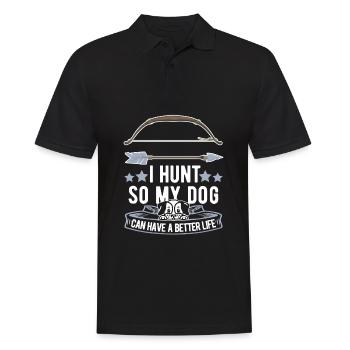 Bowhunting Bow Hunter Dog - Men's Polo Shirt - black - Front - Kai (181cm)