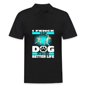 Fencing Fencing Dog - Men's Polo Shirt - black - Front - Kai (181cm)