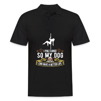 Pole Dancing Dog - Men's Polo Shirt - black - Front - Kai (181cm)