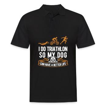 Triathlon Triathlet Hund - Männer Poloshirt - Schwarz - Vorne - Kai (181cm)