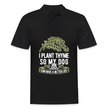 Thyme Herb Dog - Men's Polo Shirt - black - Front - Kai (181cm)