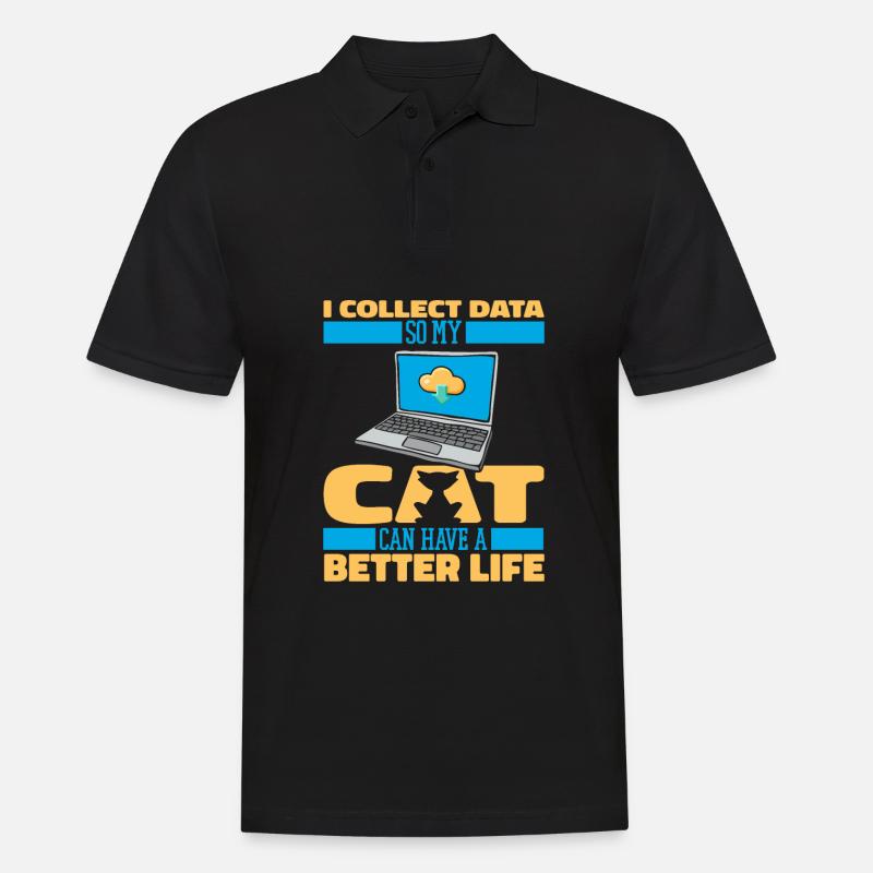 Data Science Data Analyst Katze - Männer Poloshirt - Schwarz