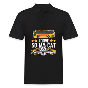 Bus Chauffeur de bus chien - Polo Homme - noir - Devant - Kai (181cm)