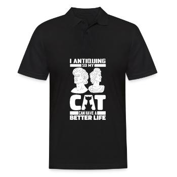 Antiques Antique Dealer Cat - Men's Polo Shirt - black - Front - Kai (181cm)