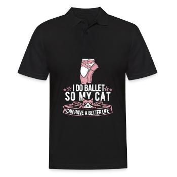Ballet Balerina Katze - Männer Poloshirt - Schwarz - Vorne - Kai (181cm)